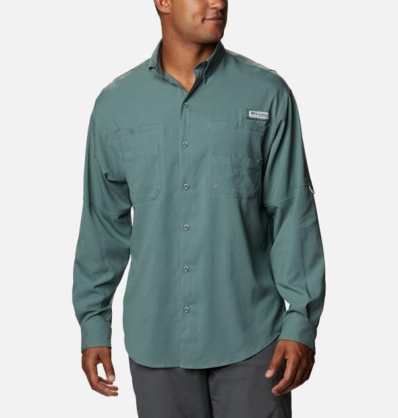 Columbia PFG Tamiami II Fishing Shirts Green For Men's NZ24871 New Zealand